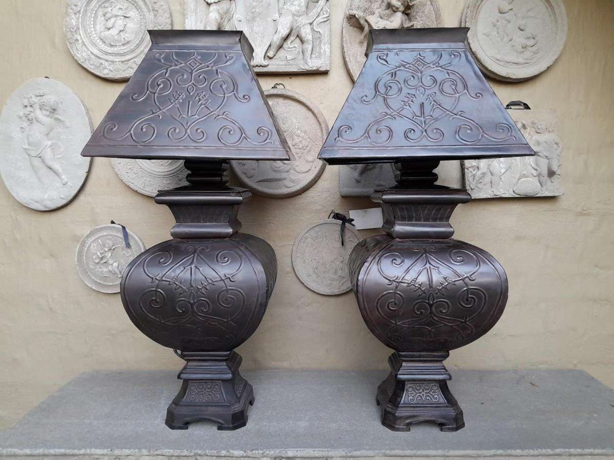 A 20th Century Pair Of Metal Table Lamps