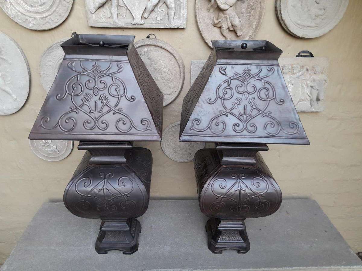 A 20th Century Pair Of Metal Table Lamps