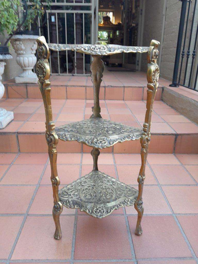 A 20th Century Brass Three Tier Stand