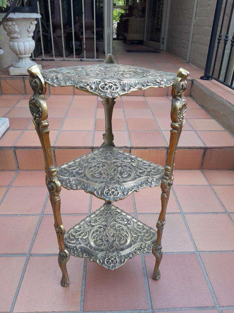 A 20th Century Brass Three Tier Stand