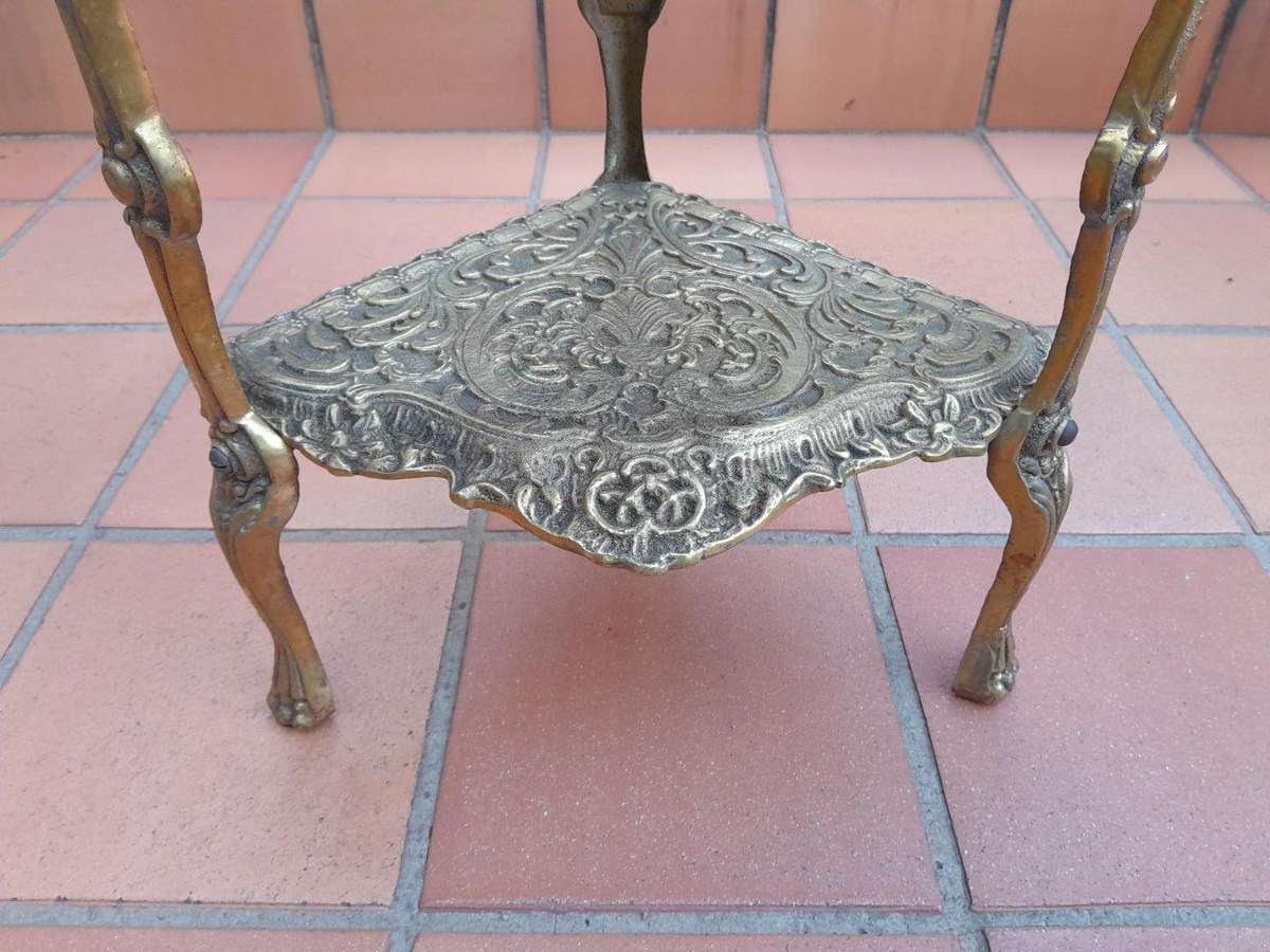 A 20th Century Brass Three Tier Stand