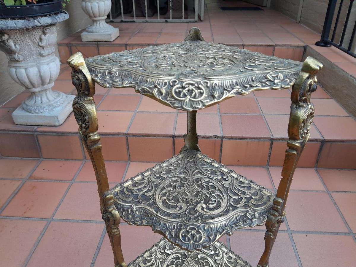 A 20th Century Brass Three Tier Stand
