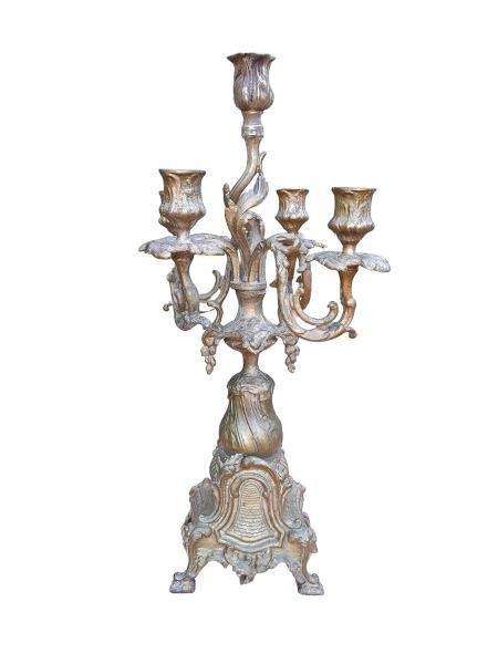 A 20TH Century French Rococo Style Brass Candelabra