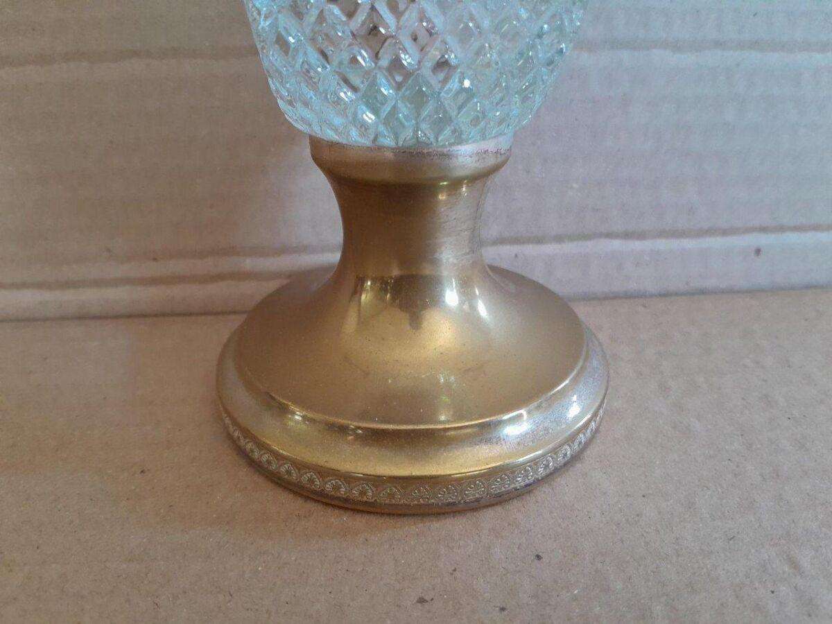 A 20th Century Silver-Plated & Crystal Water Pitcher With Stopper