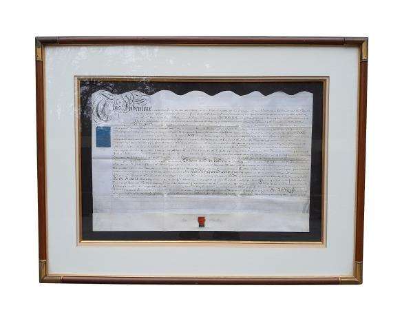 An Antique 18th Century Framed Indenture