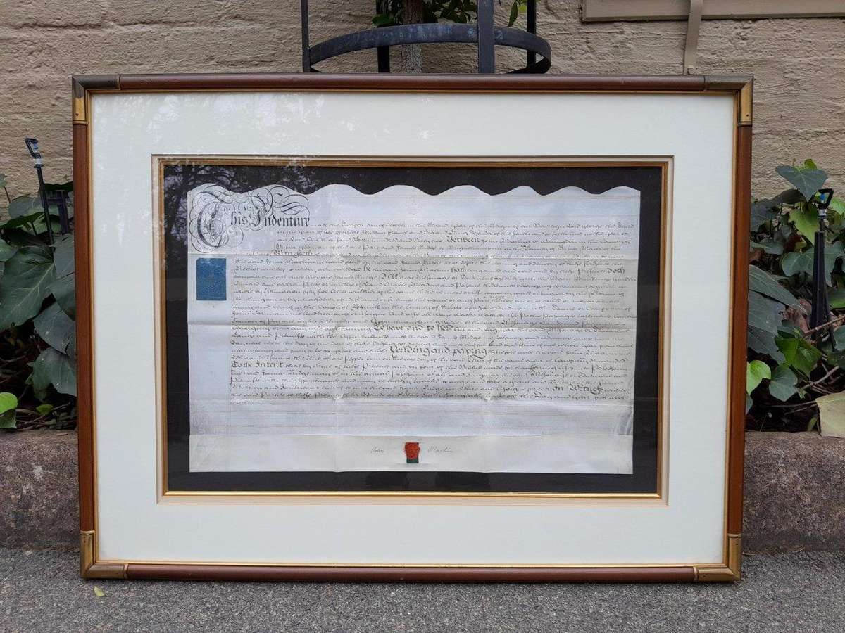 An Antique 18th Century Framed Indenture