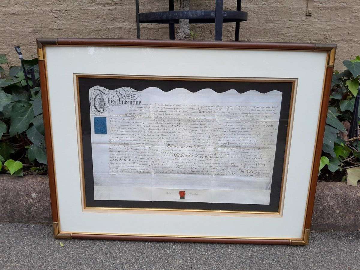 An Antique 18th Century Framed Indenture
