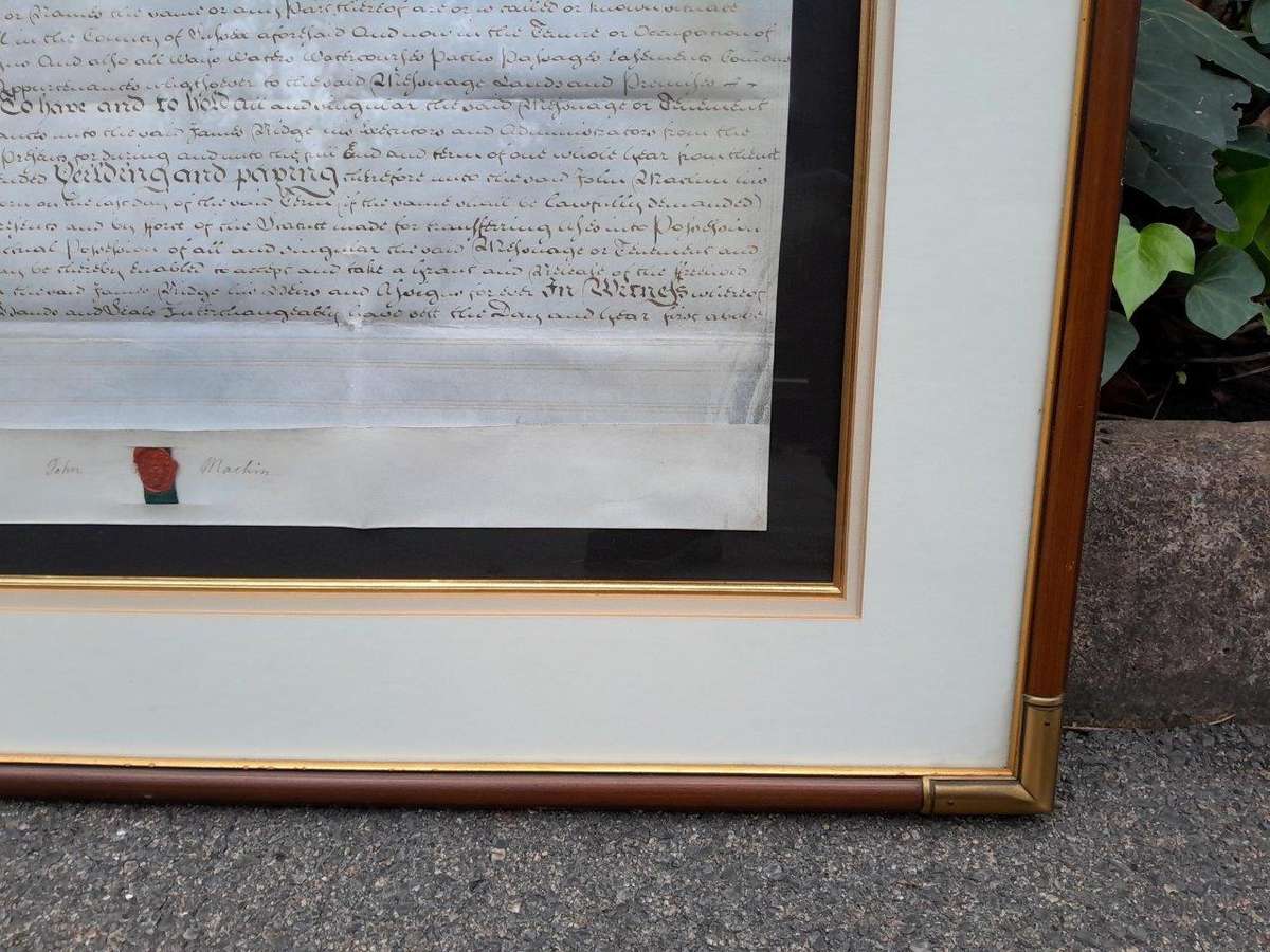An Antique 18th Century Framed Indenture