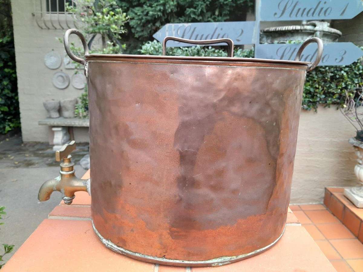 A 20th Century Copper Hot Water Boiler Pot With Cover