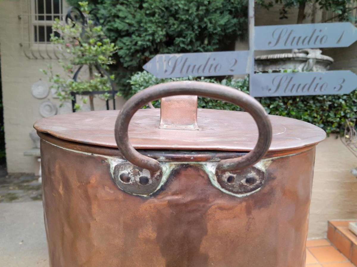 A 20th Century Copper Hot Water Boiler Pot With Cover