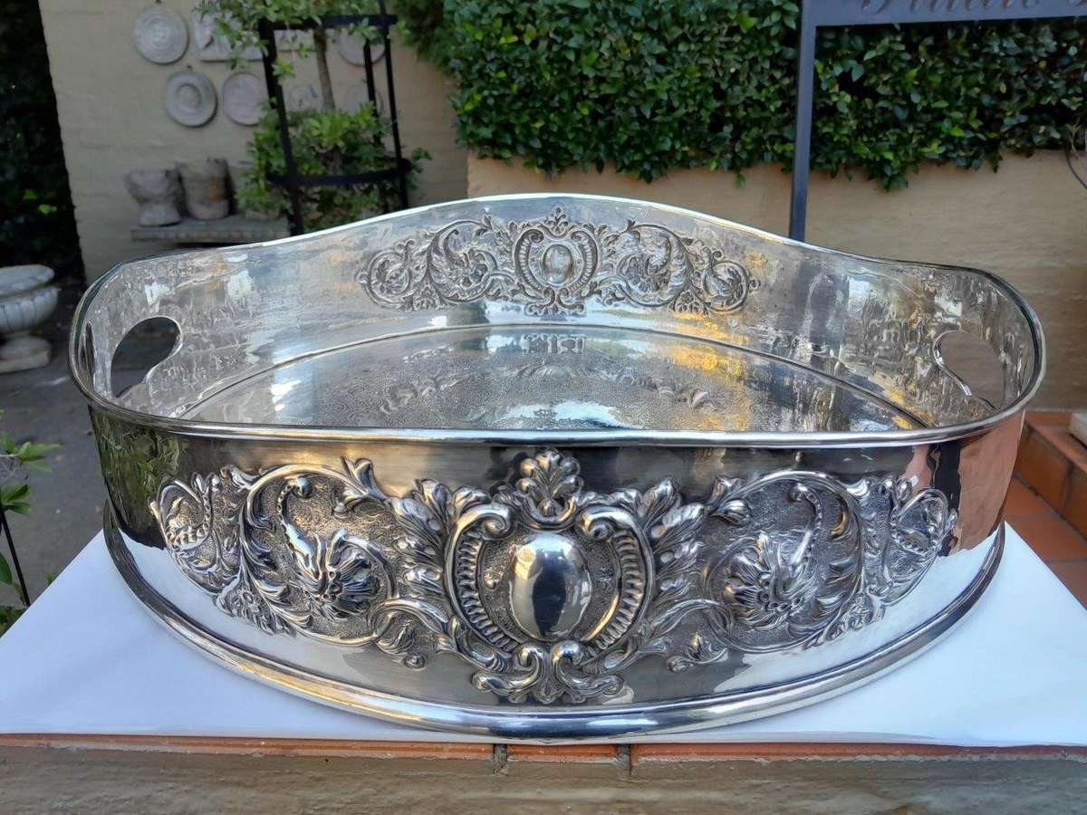 A 20th Century Silver Plate Two Handled Tray