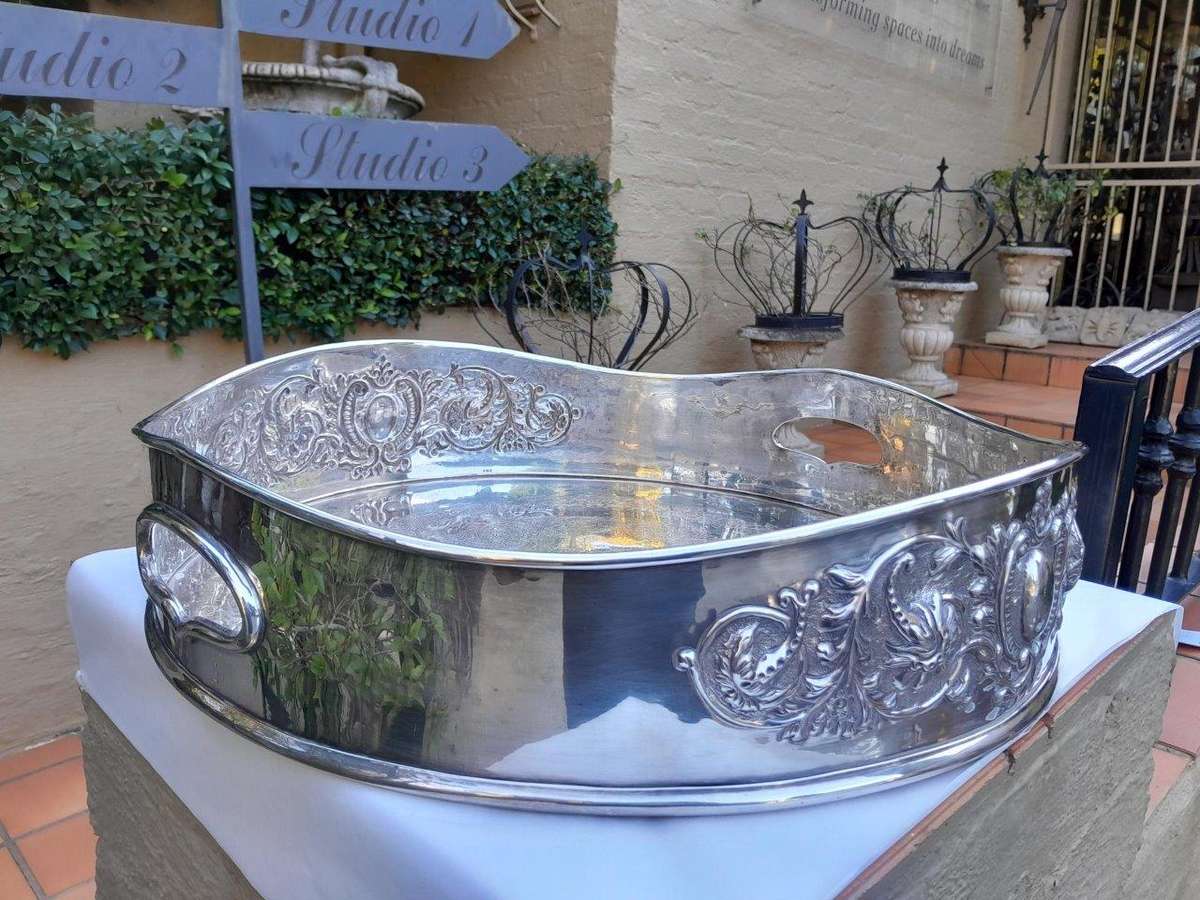 A 20th Century Silver Plate Two Handled Tray