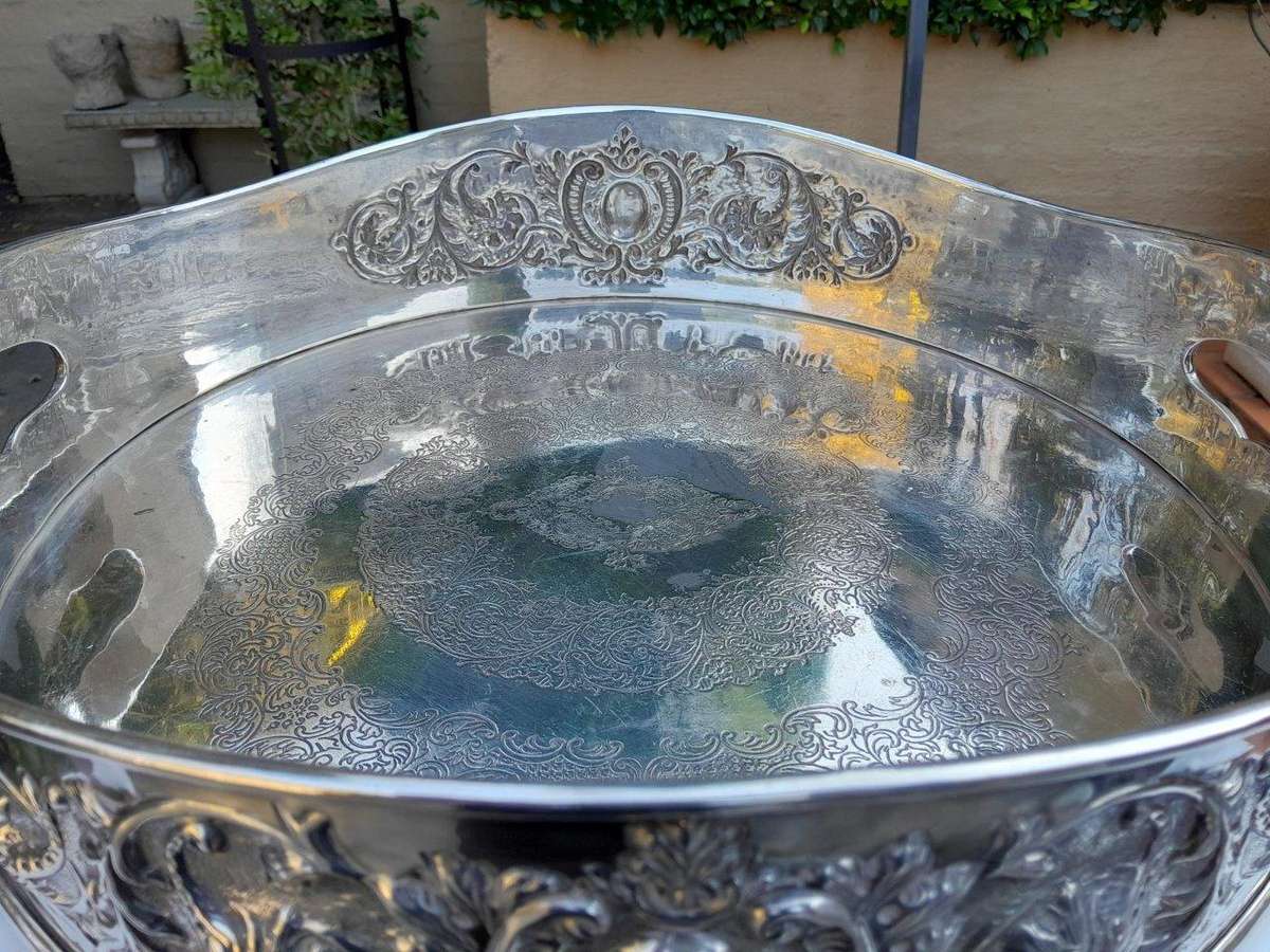 A 20th Century Silver Plate Two Handled Tray