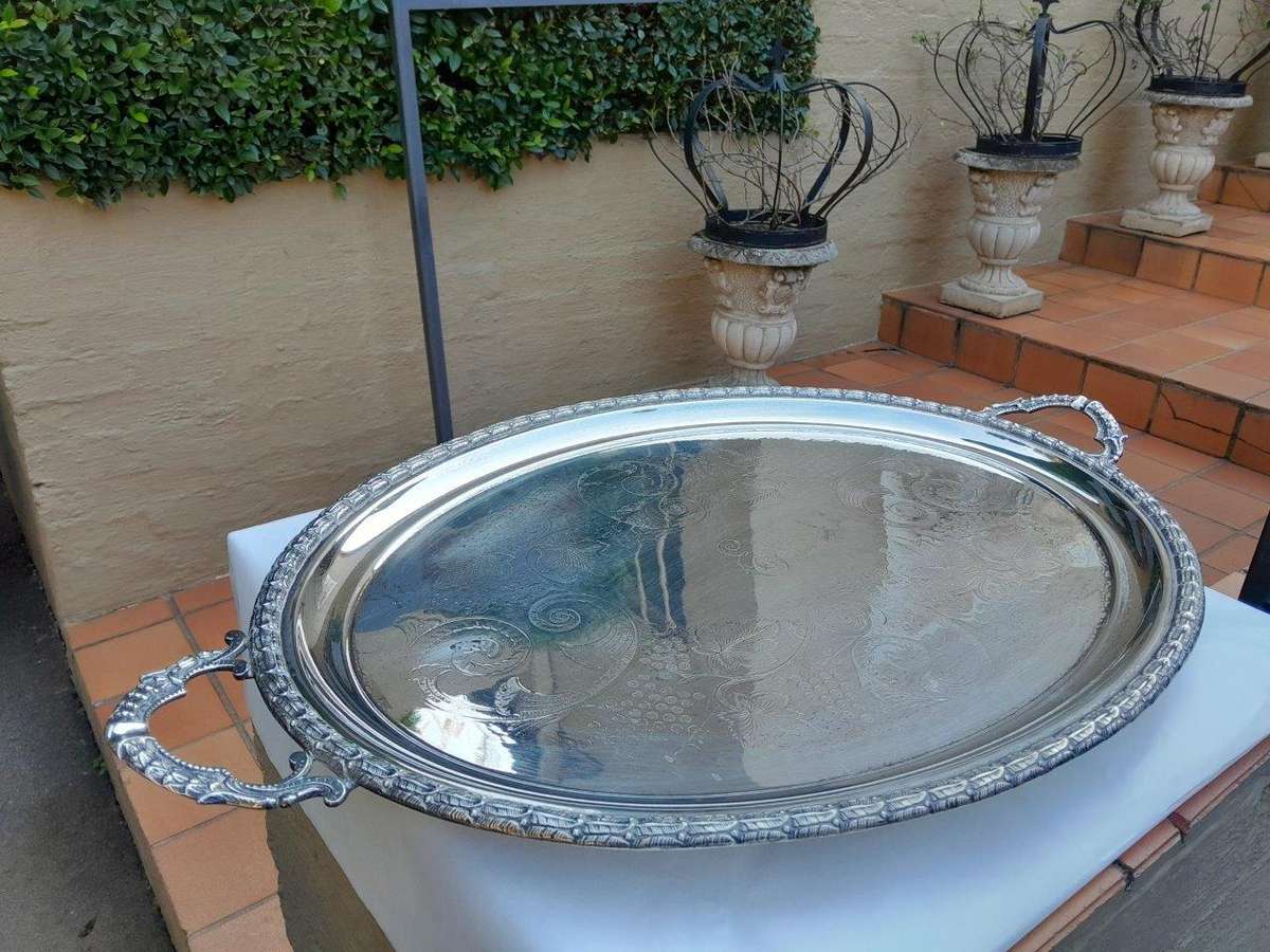A 20th Century Silver Plate Two Handle  Tray