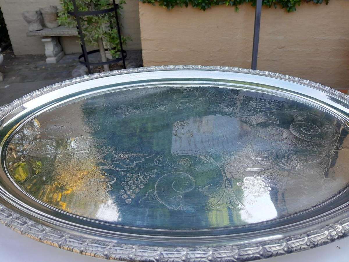 A 20th Century Silver Plate Two Handle  Tray