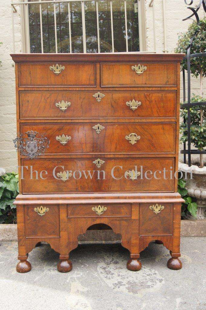 A Queen Anne Walnut Chest on stand