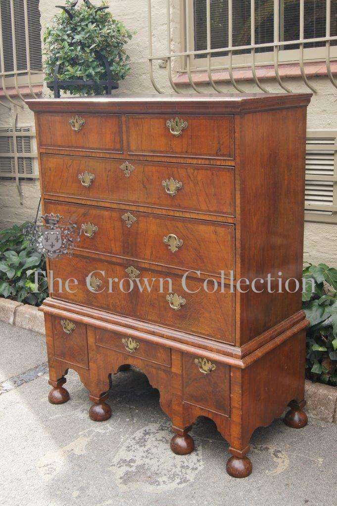 A Queen Anne Walnut Chest on stand