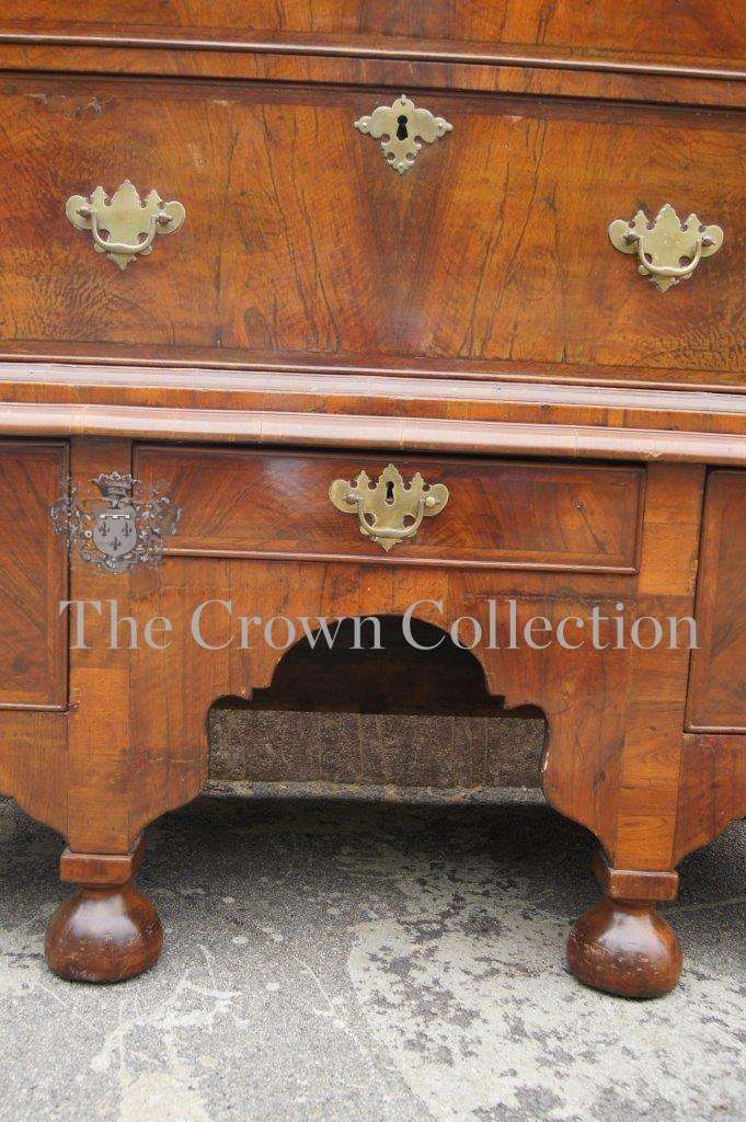 A Queen Anne Walnut Chest on stand