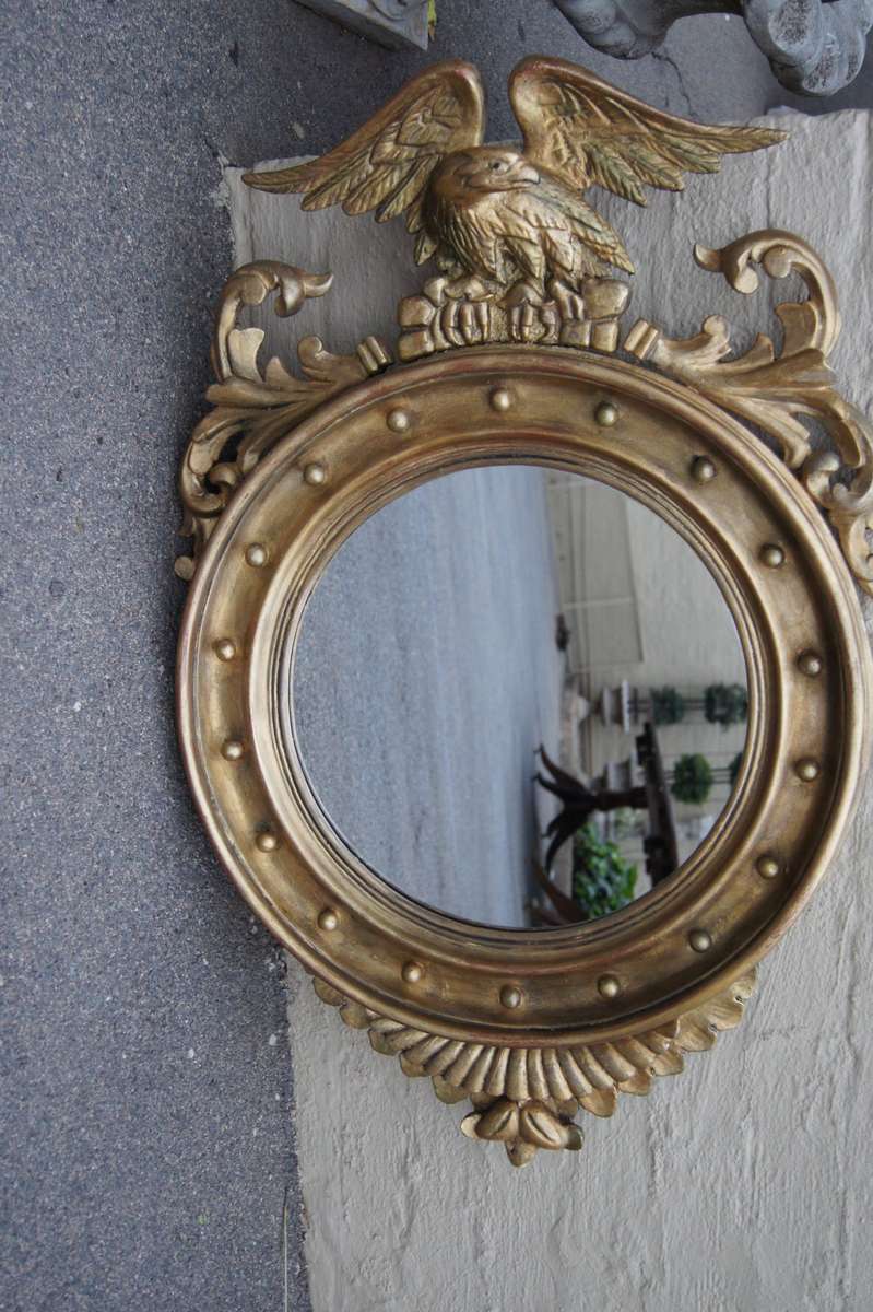 Gilded Eagle Circular Mirror