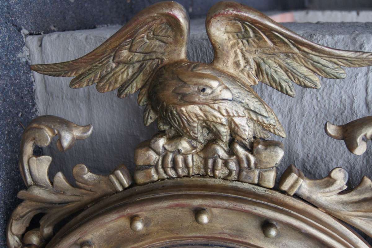 Gilded Eagle Circular Mirror