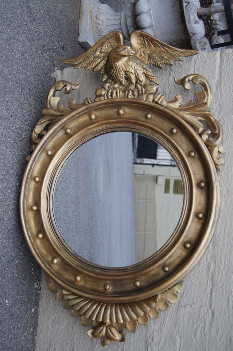 Gilded Eagle Circular Mirror