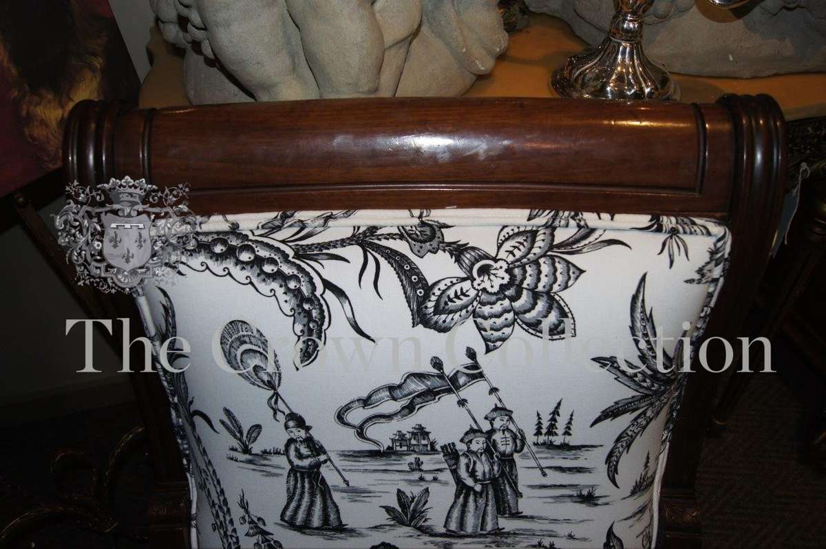 Victorian Mahogany Library Chair upholstered