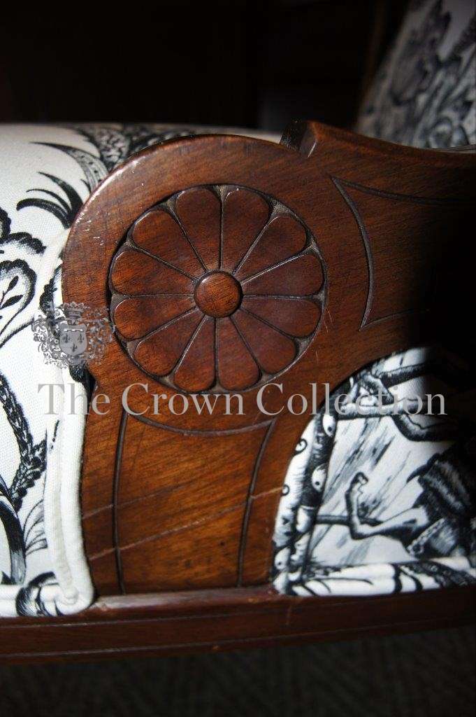 Victorian Mahogany Library Chair upholstered