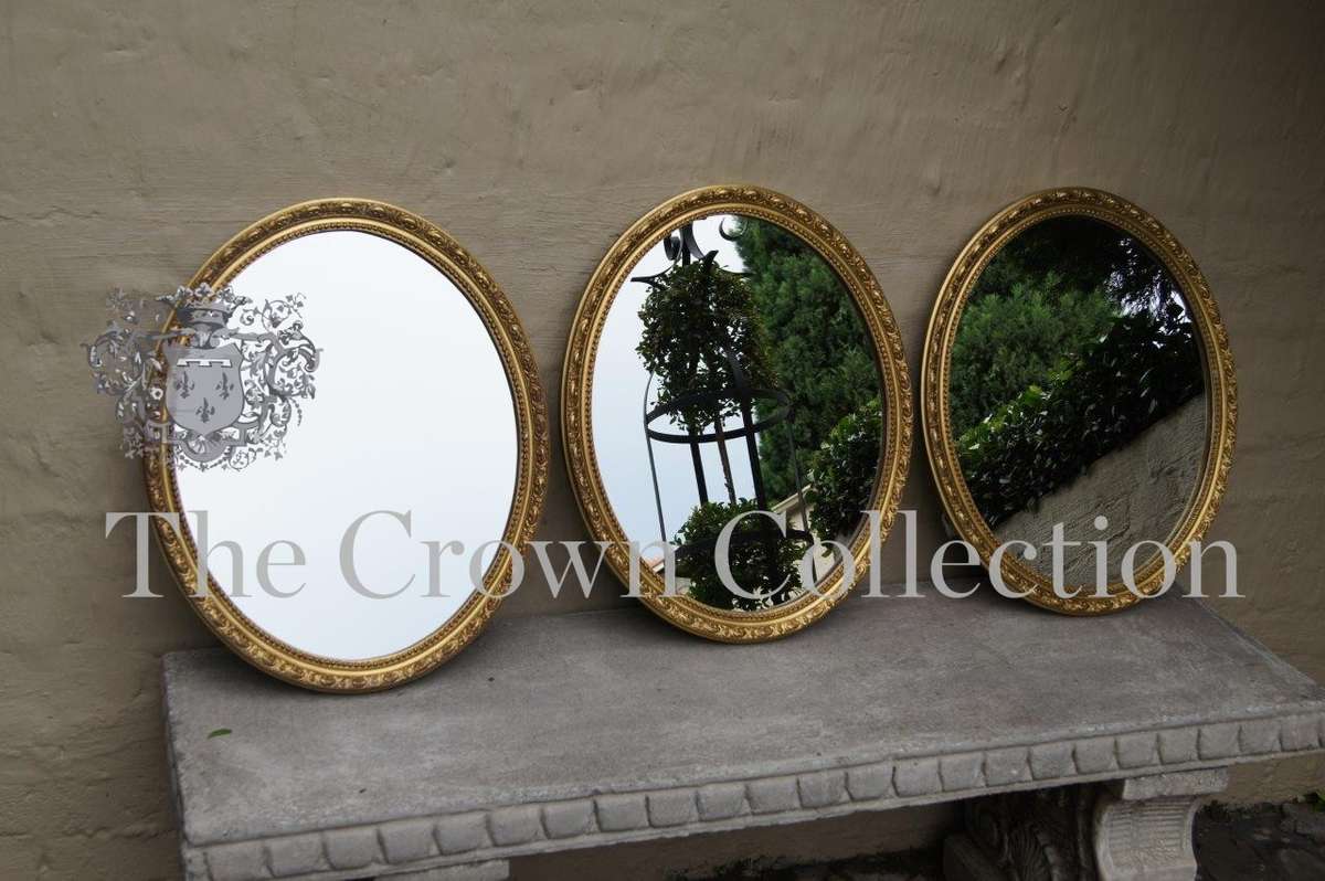 Set of 3 Framed Oval Mirrors
