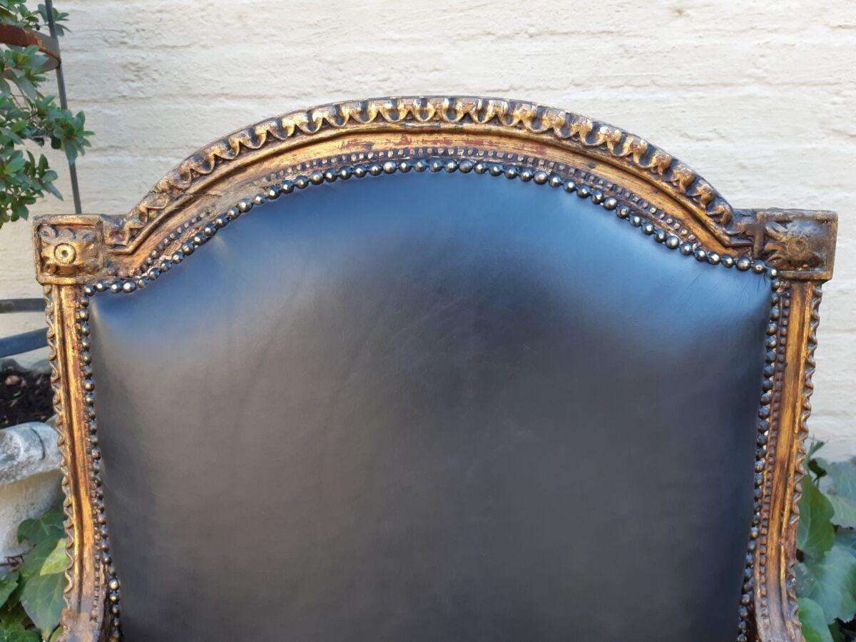 Gilded Armchair in Leather (Single) ND