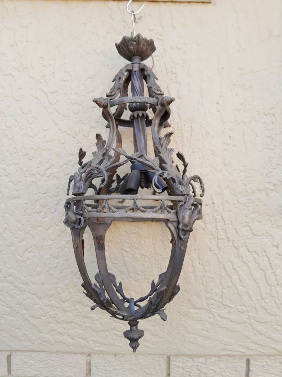 A 20TH Century French Style Antique Finish Brass Lantern
