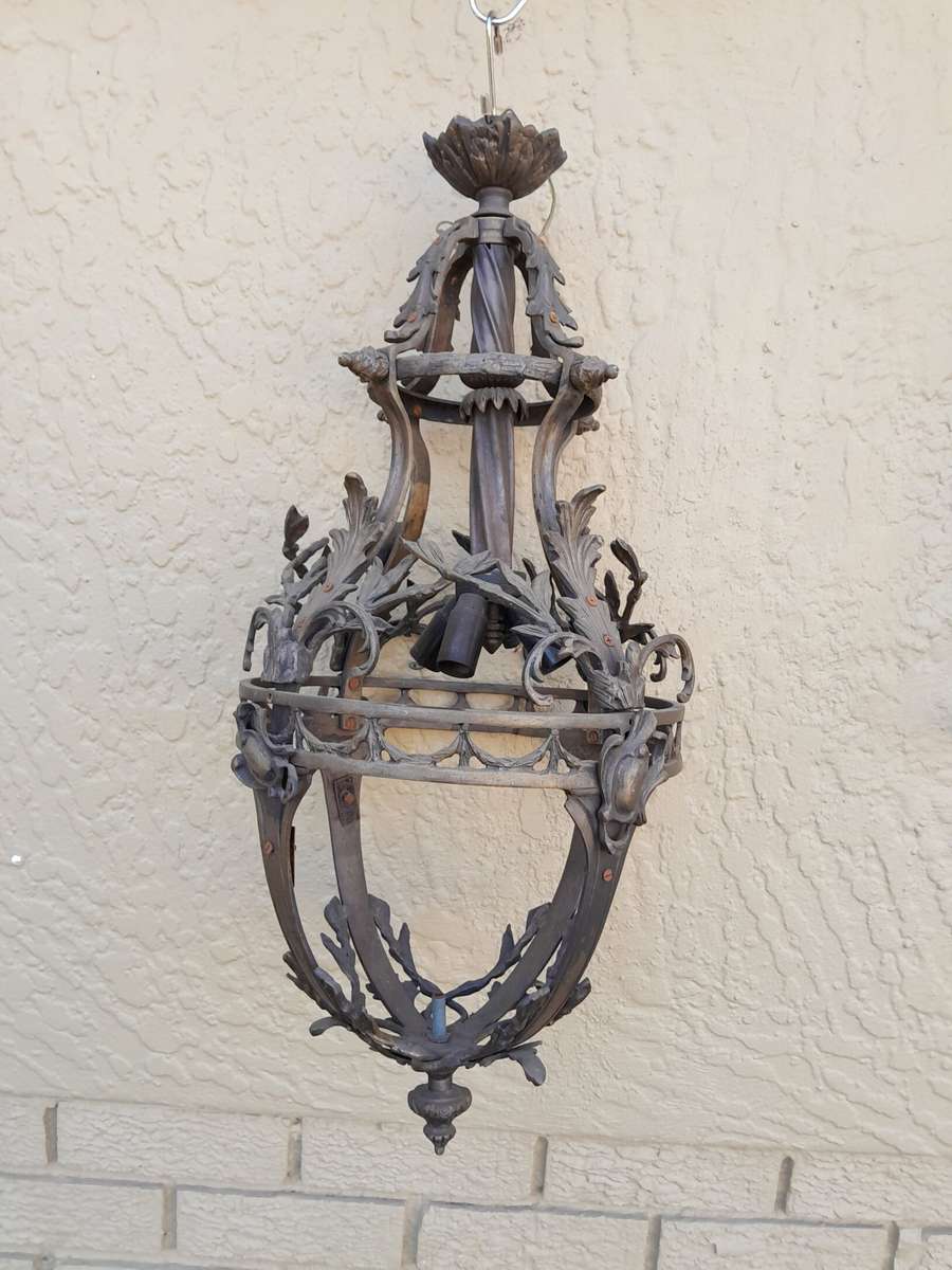 A 20TH Century French Style Antique Finish Brass Lantern