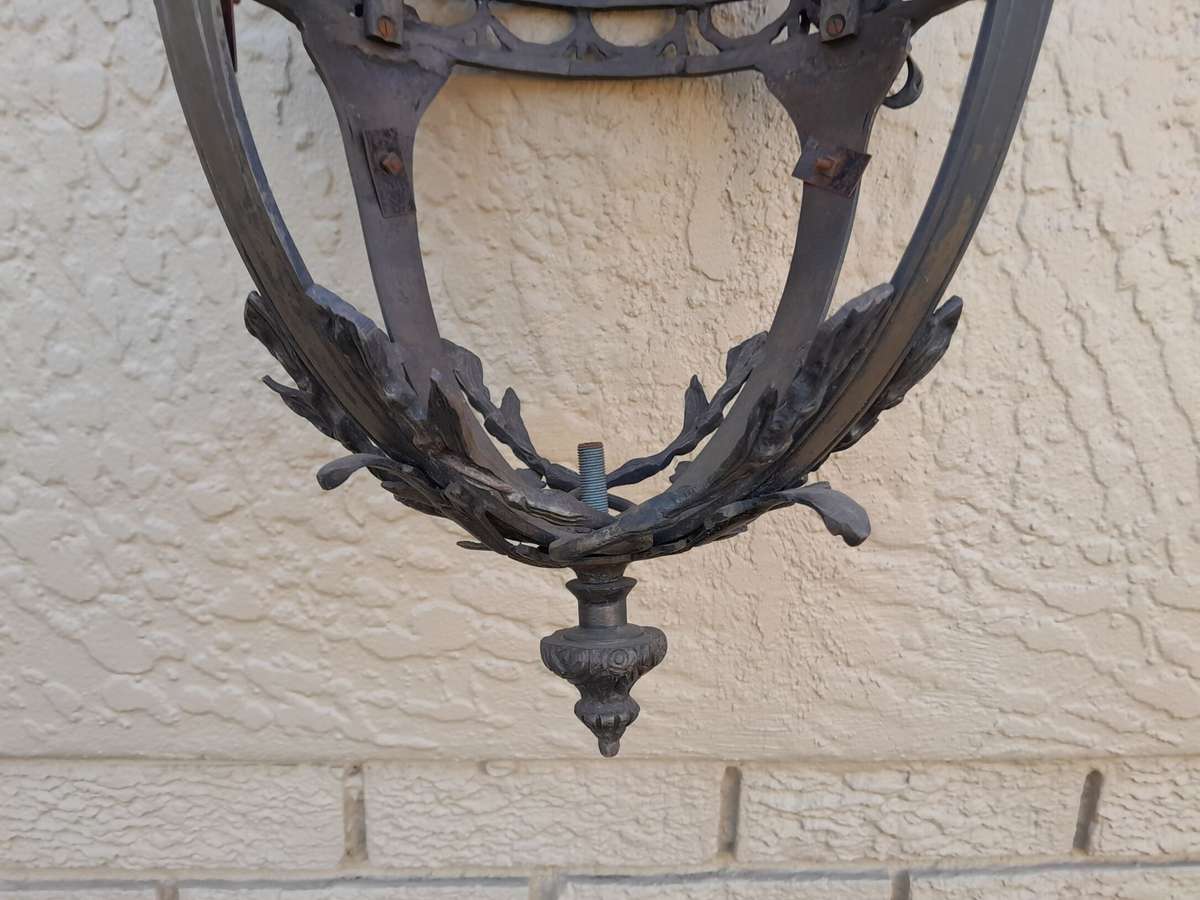 A 20TH Century French Style Antique Finish Brass Lantern
