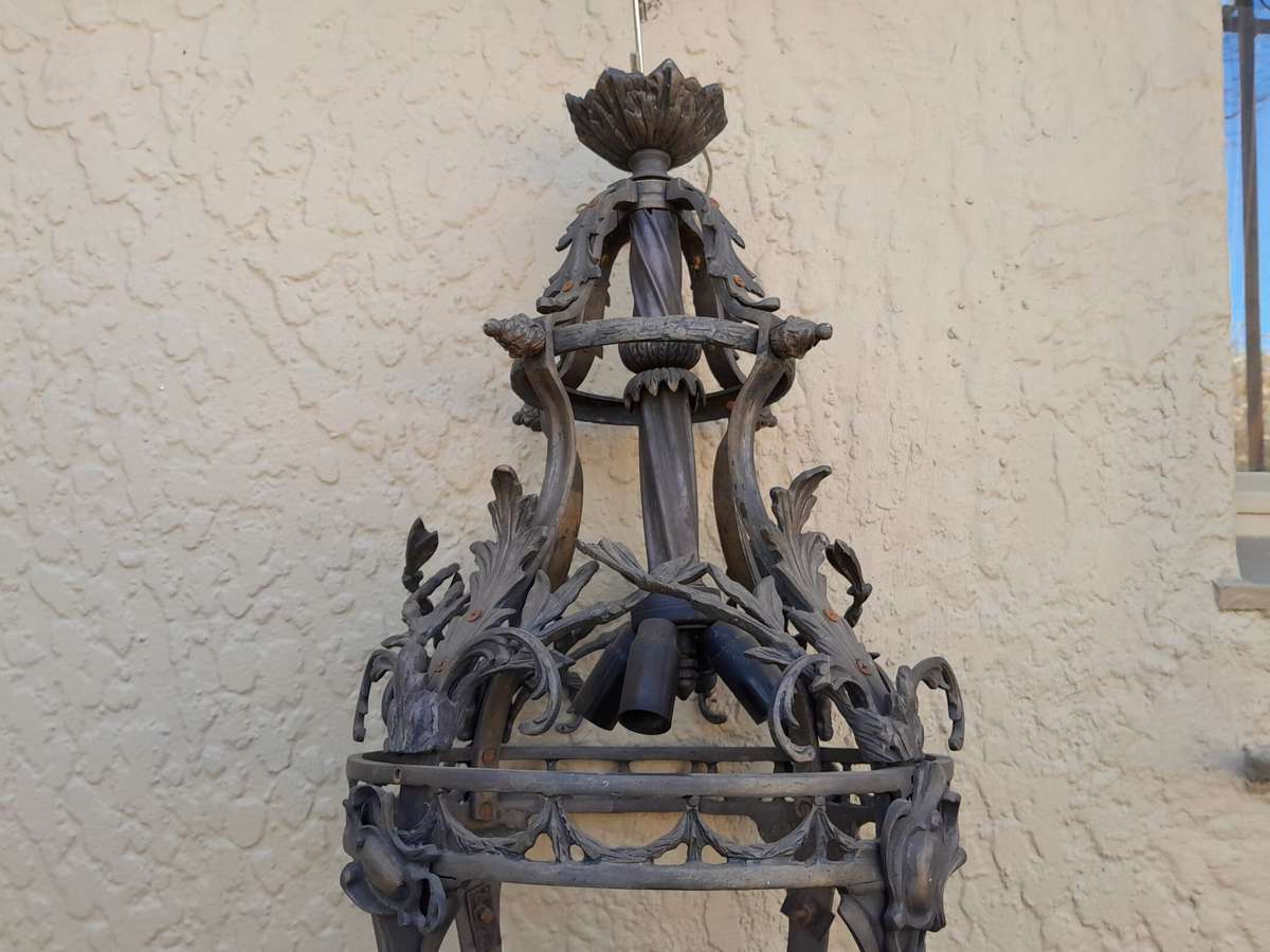 A 20TH Century French Style Antique Finish Brass Lantern