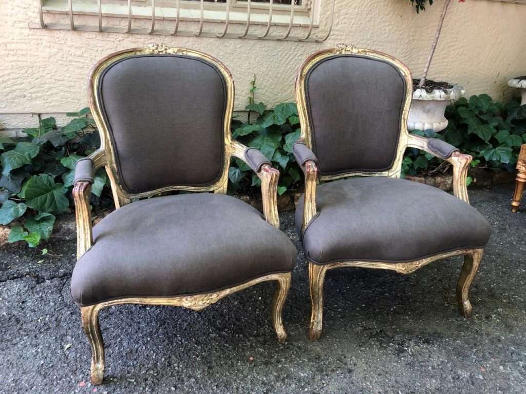 Pair Antique French Gilded Chairs