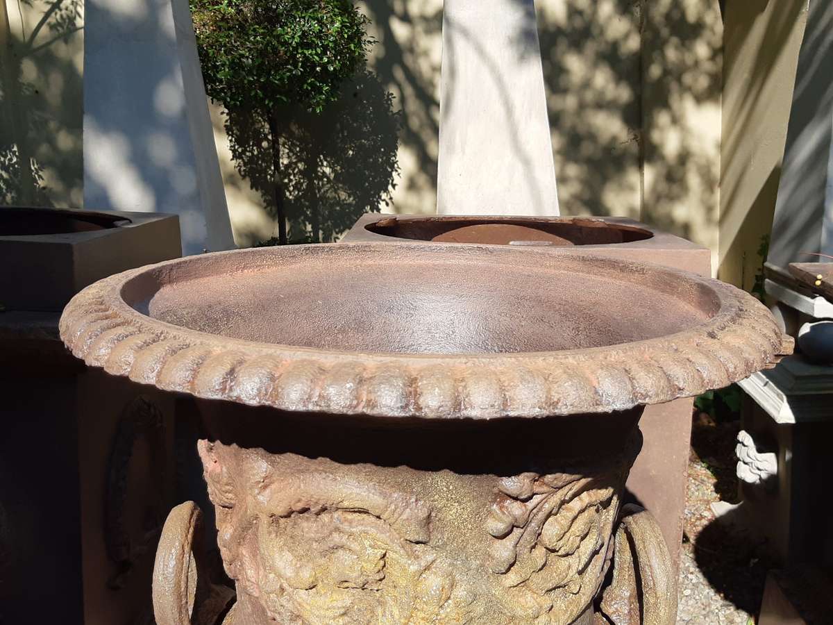 Cast Iron Urn on Pedestal