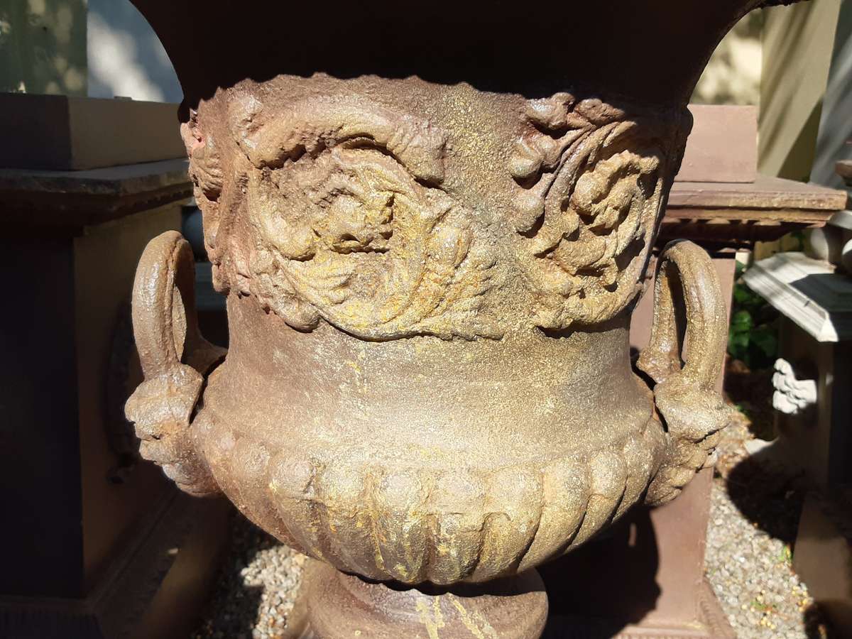 Cast Iron Urn on Pedestal