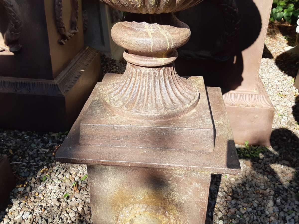 Cast Iron Urn on Pedestal