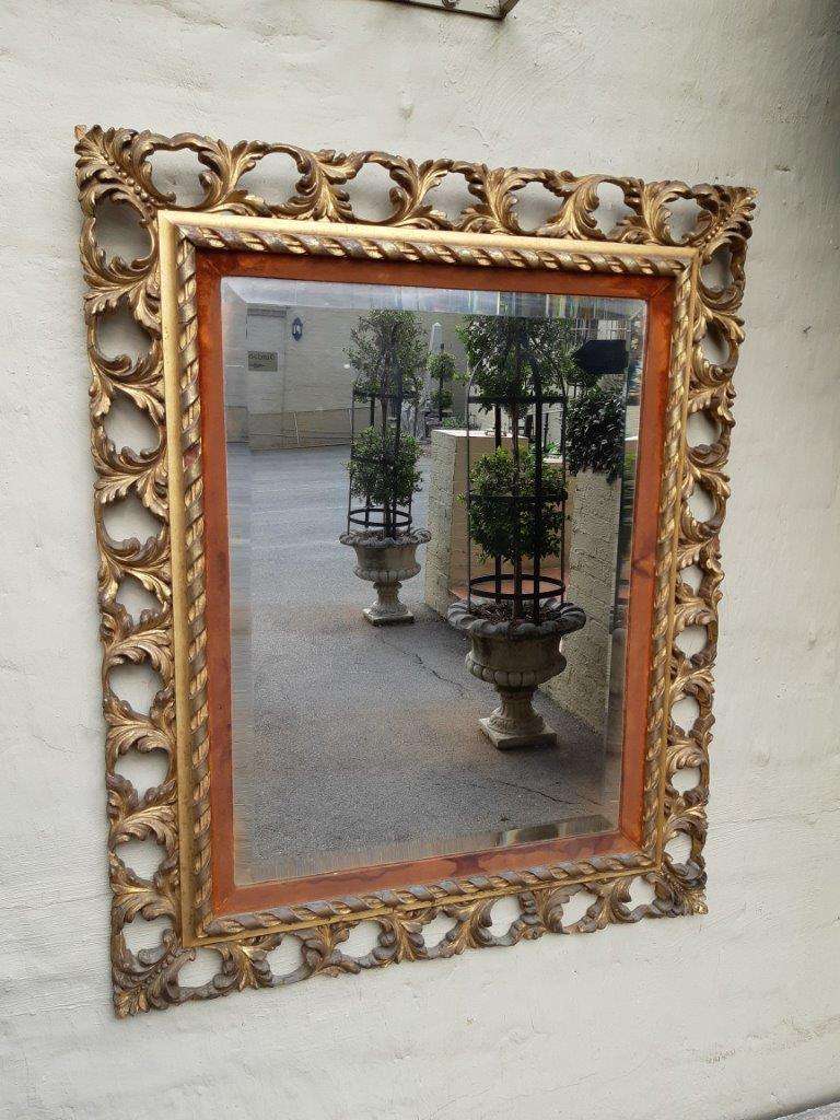 A19th/20th Century  Italian Giltwood Mirror Bevelled Plate