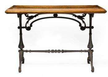 A Victorian Cast-Iron And Pine Table