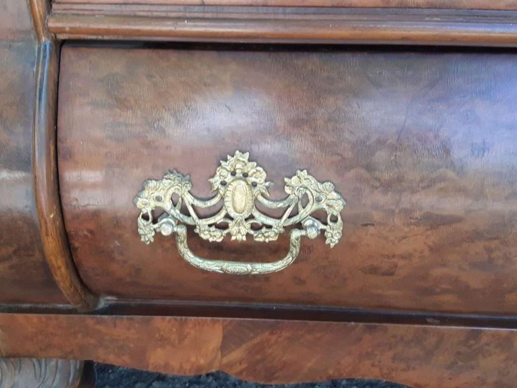 Dutch Walnut Bombe / Display Cabinet