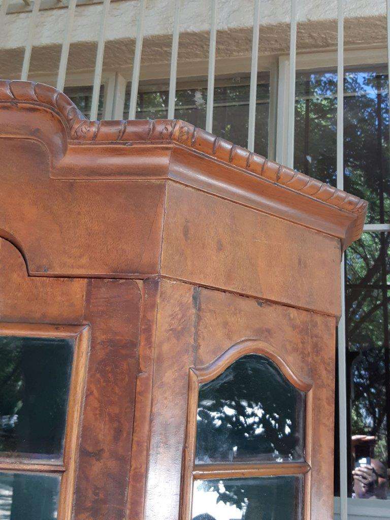 Dutch Walnut Bombe / Display Cabinet