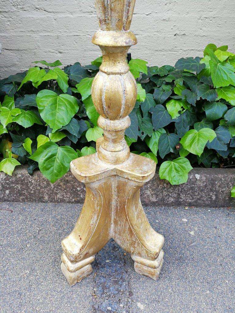 A Pair Of Carved Wooden Candle Holders Hand Gilded With Gold Leaf