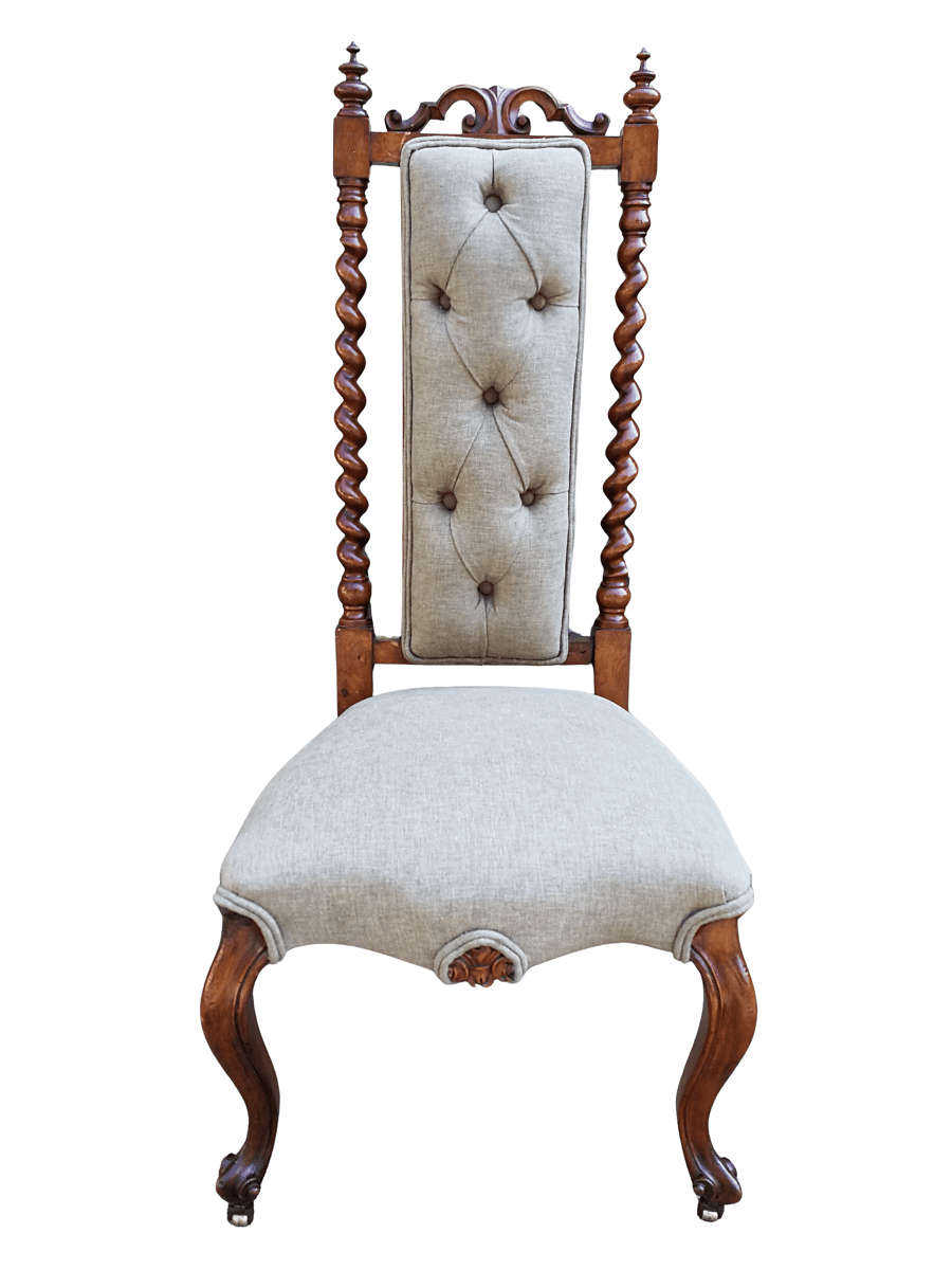 19th Century Continental Walnut Chair  On Castors