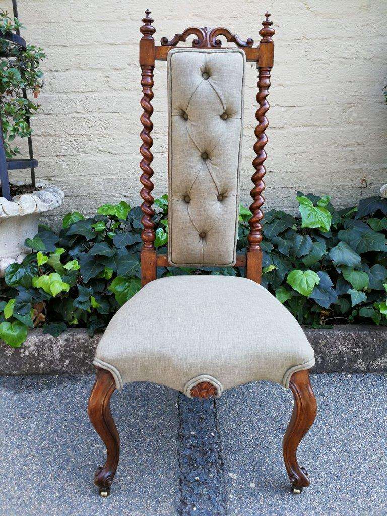 19th Century Continental Walnut Chair  On Castors
