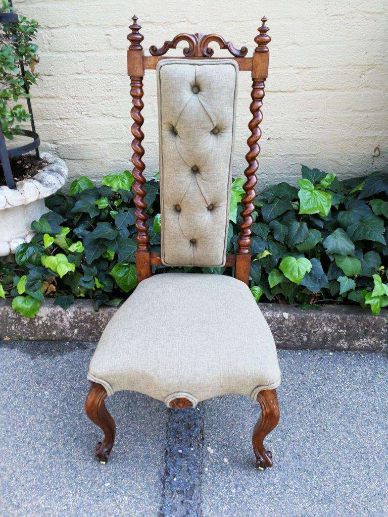 19th Century Continental Walnut Chair  On Castors
