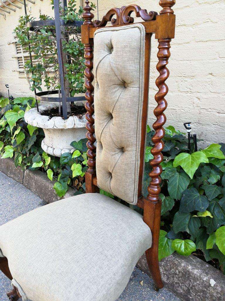 19th Century Continental Walnut Chair  On Castors