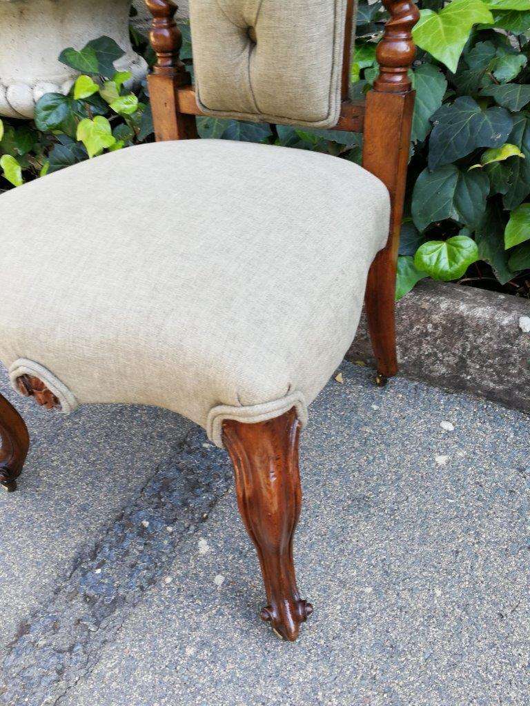 19th Century Continental Walnut Chair  On Castors