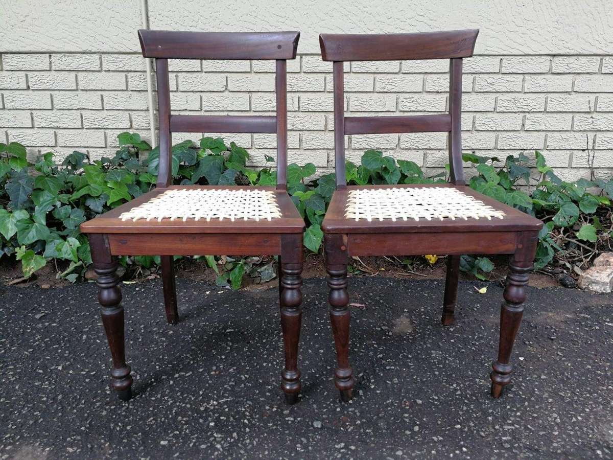 A Pair Of Cape Regency Stinkwood Chairs