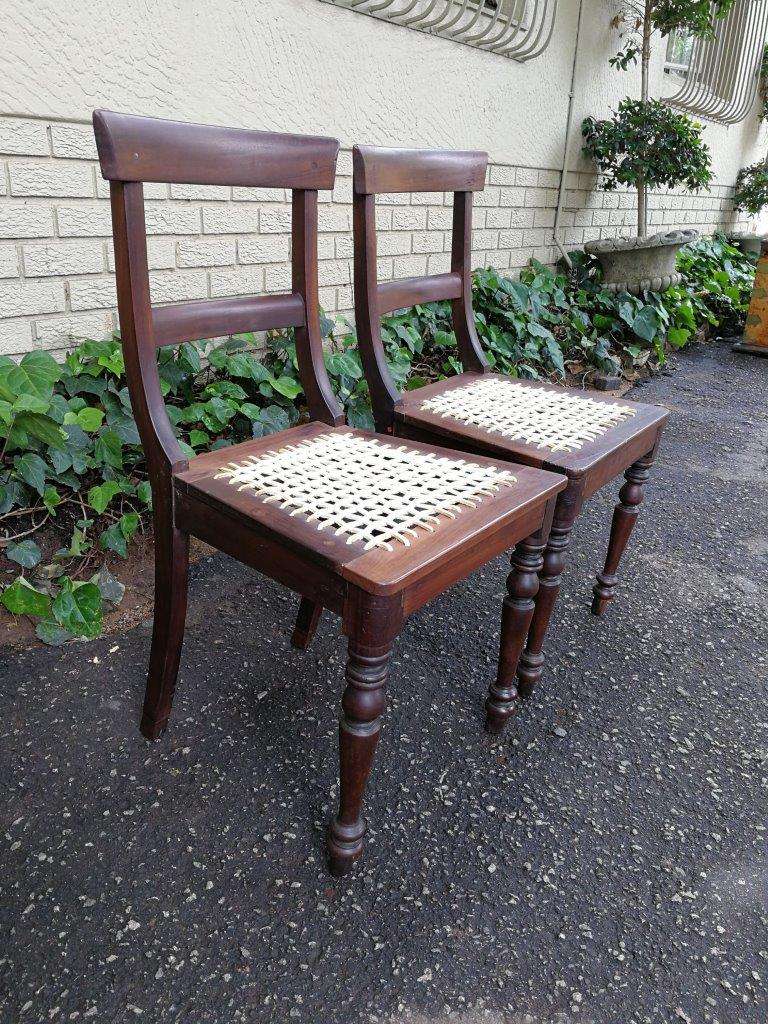 A Pair Of Cape Regency Stinkwood Chairs