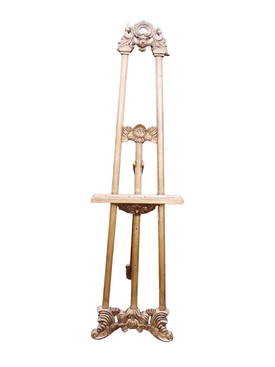 A Carved And Parcel-Gilt Wooden Easel